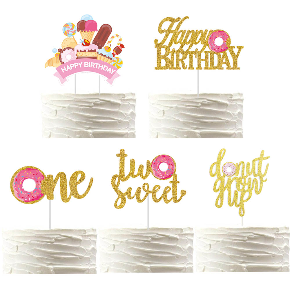 Baby Food Year Old - Donut Cake Decoration Happy Birthday Cake
