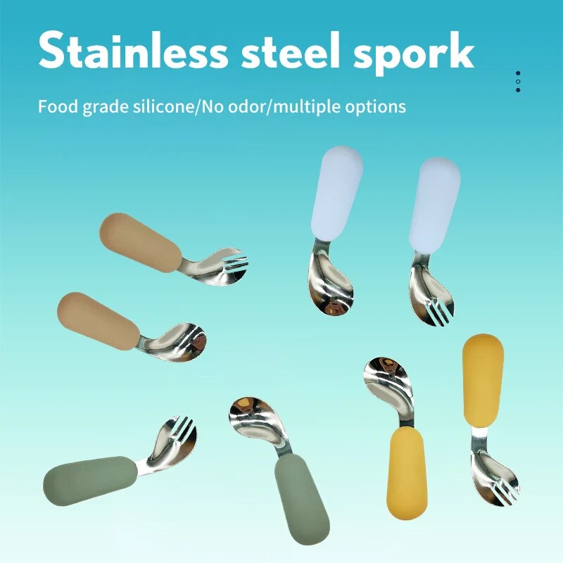 Baby Spoon Fork Set 316 Stainl - đánh giá và giá Baby Food Utensil