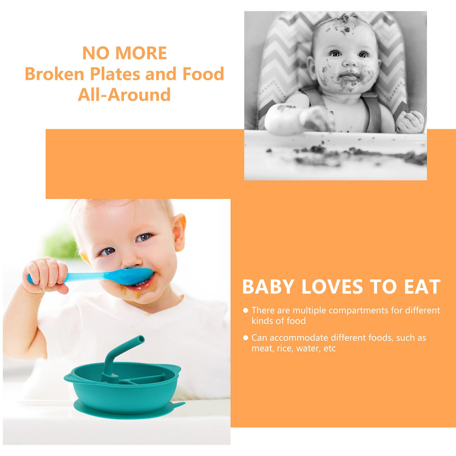 1Pcs Anti-Break Silicone Dinne - đánh giá và giá Baby Food Dessert