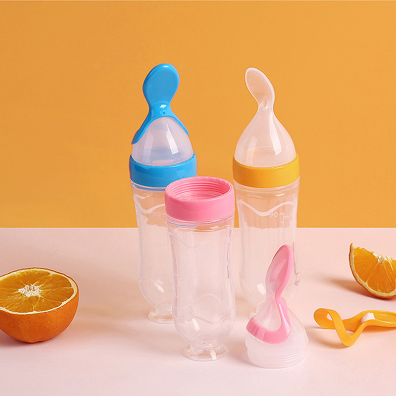 Squeezing Feeding Bottle Silic - đánh giá và giá Baby Food Utensil
