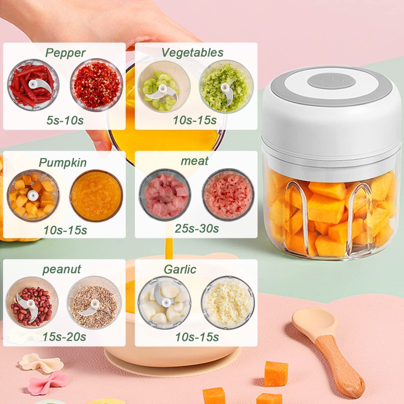 250ML Electric Garlic Grinder  - đánh giá và giá Baby Food Grinder Machine