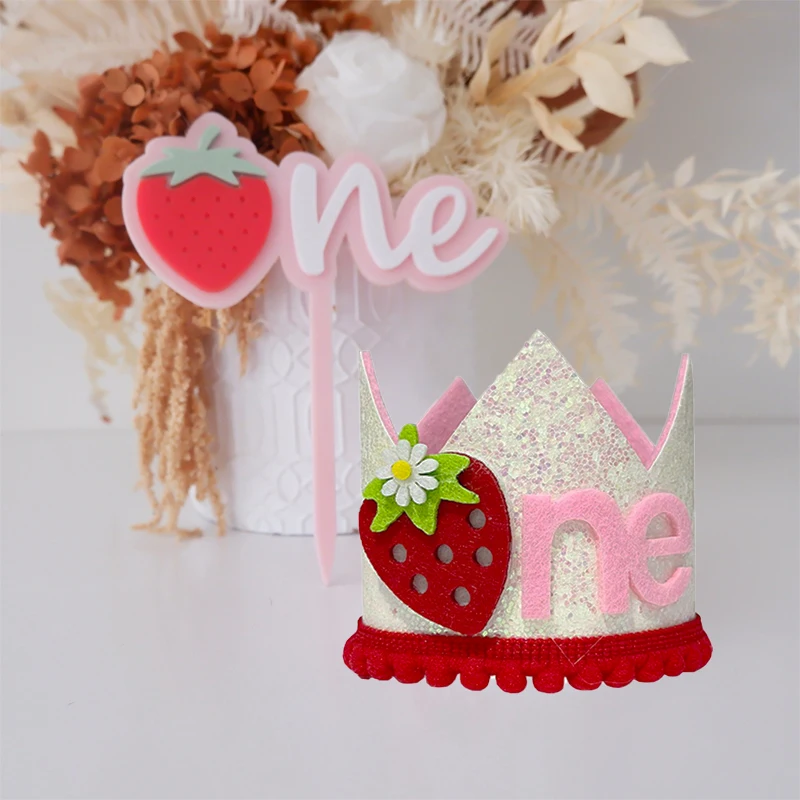 Pink Strawberry Crown Birthday - đánh giá và giá Baby Food Year Old