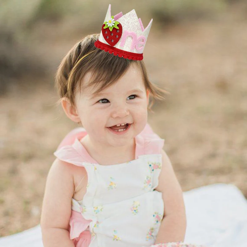 Pink Strawberry Crown Birthday - đánh giá và giá Baby Food Year Old