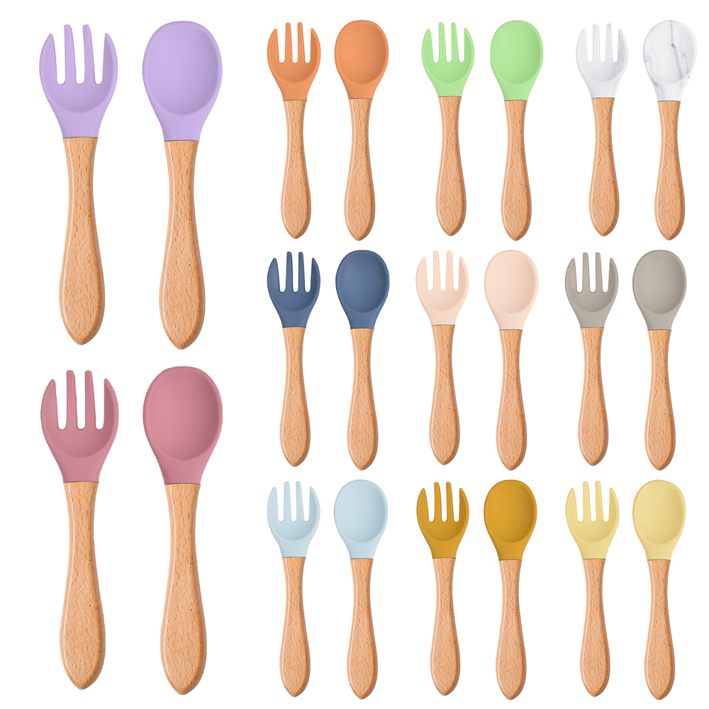 2Pcs/Set Baby Silicone Spoon F - đánh giá và giá Baby Food Utensil