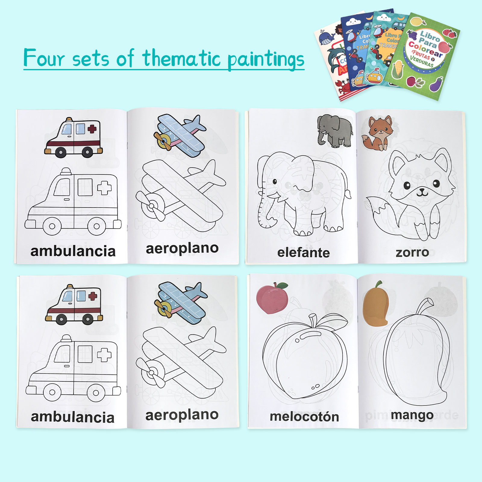 4 Pack Spanish Vocabulary Colo - đánh giá và giá Baby Food Year Old