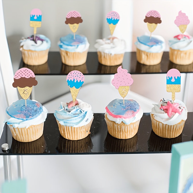 12Pc Glitter Ice Cream Cupcake - đánh giá và giá Baby Food Dessert